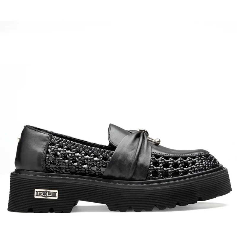 Scarpe Donna CULT Slash 4685 Mocassino in Pelle Traforata Nera