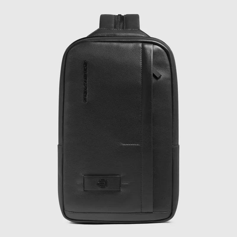 Zaino monospalla uomo porta iPad Nero
