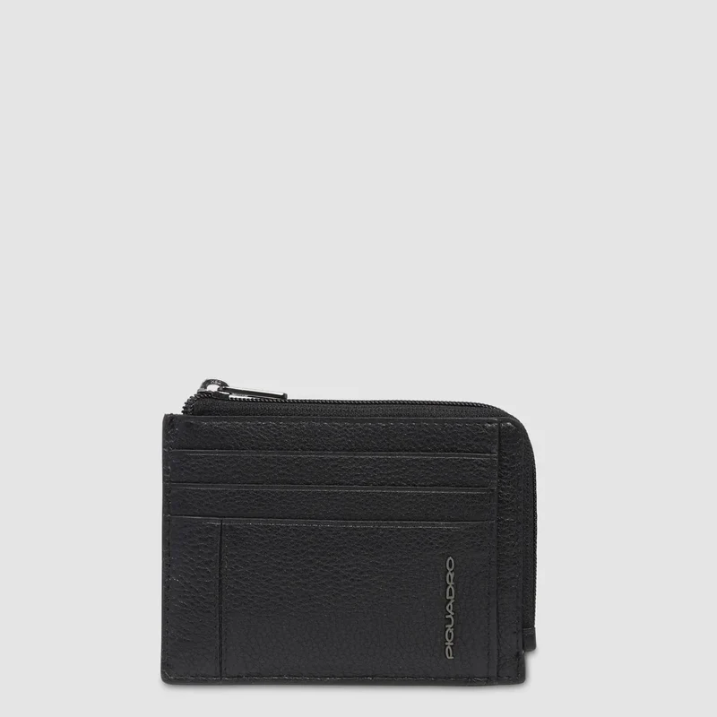 Portamonete con porta documenti e carte di credito Nero