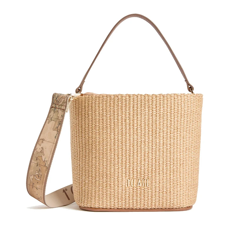 Borsa Donna Secchiello 1A Classe Alviero Martini linea Sunny Rafia in Rafia Intrecciata Naturale LF48