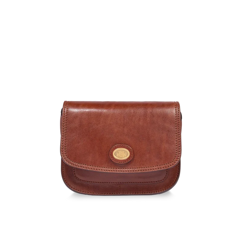 Borsa tracolla in pelle a scomparti small Story Donna Marrone