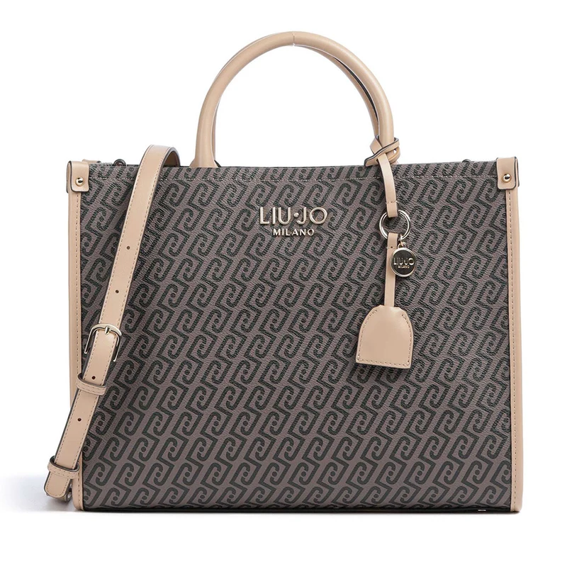 Borsa Donna a Mano Large LIU JO stampa Monogram Testa di Moro