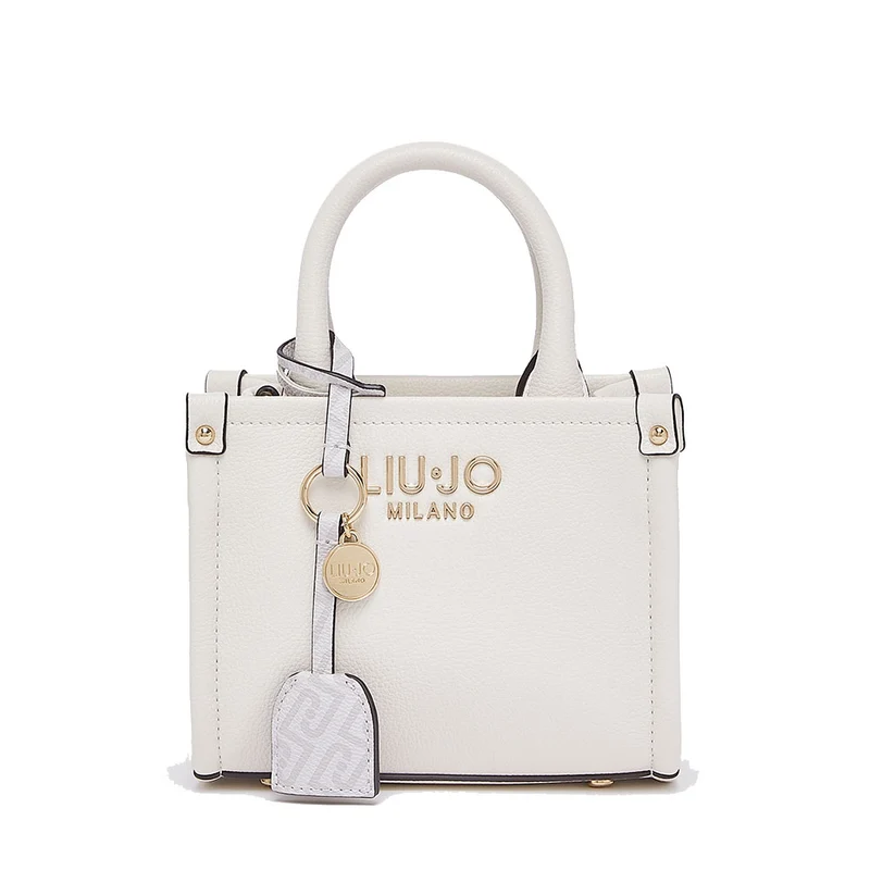 Borsa Donna a Mano Mini LIU JO Better stampa Bottalata color Crema con Charm