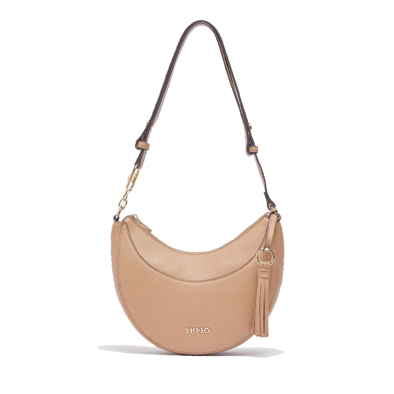 Hobo Bag Media Donna LIU JO stampa Bottalata color Cammello con Charm