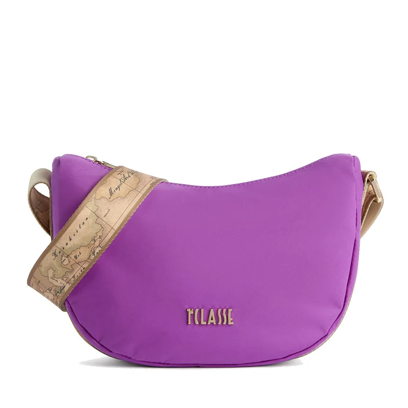 Mezzaluna Piccola a Tracolla 1A Classe Alviero Martini linea Breeze Nylon Viola GZ67