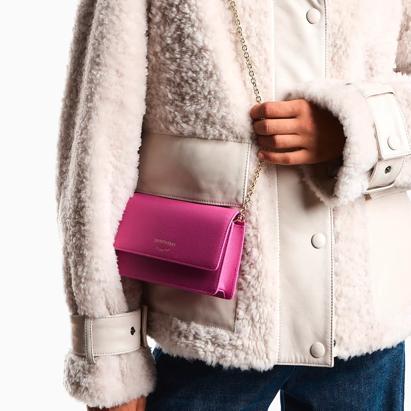 Mini bag in pelle bottalata Rosa
