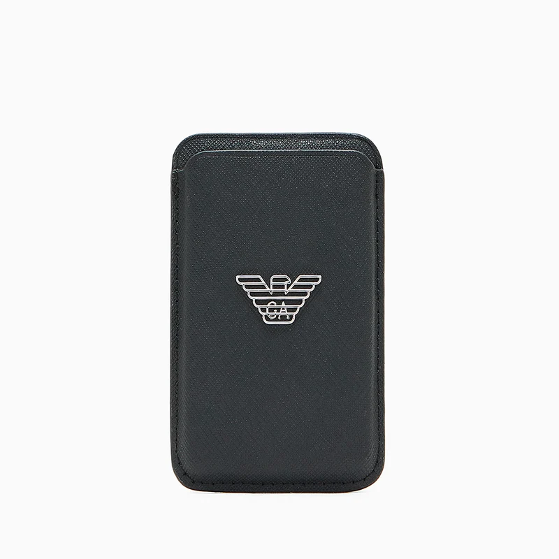 Portacarte magnetico in saffiano rigenerato ASV Nero