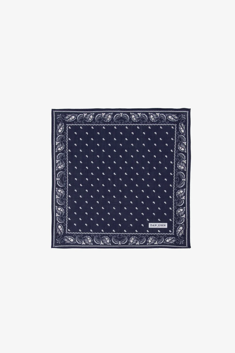 Pochette disegno cashmere blu