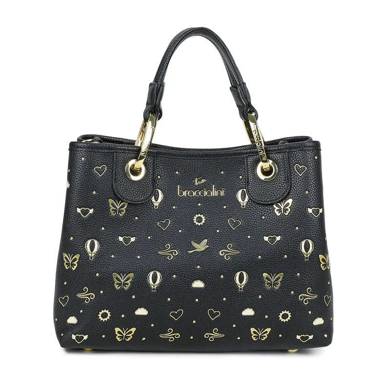 Borsa Donna a Mano Media BRACCIALINI linea Beth Strass Nera