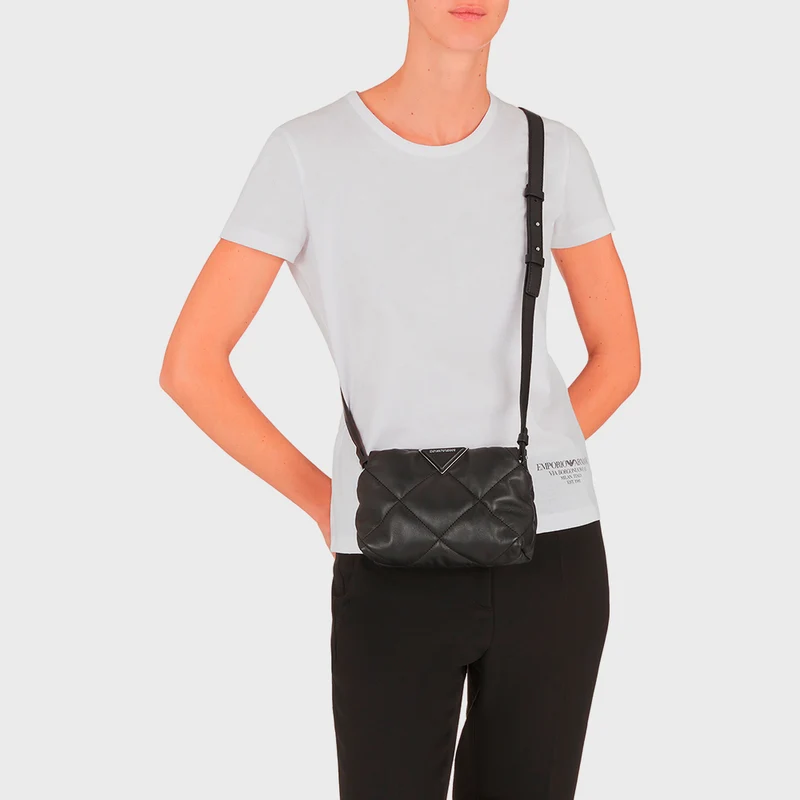 Borsa a tracolla in Matelassè Nera