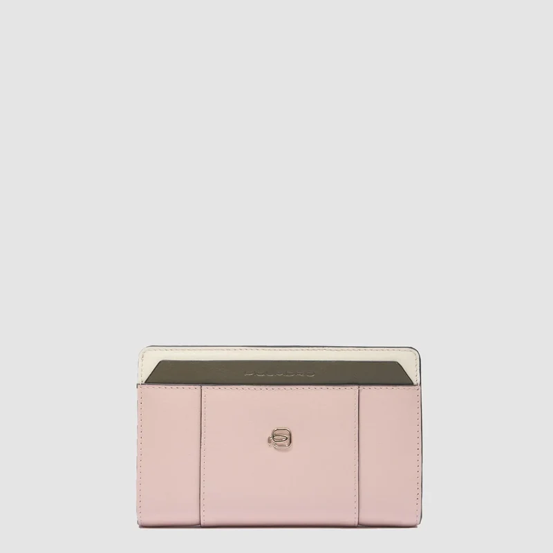 Portafogli da donna con portamonete Rosa Bianco