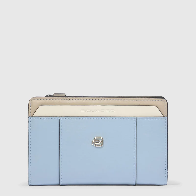 Portafogli da donna con portamonete Azzurro Beige