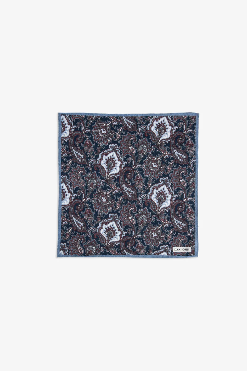 Pochette disegno cashmere blu