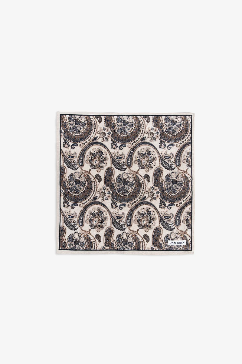 Pochette disegno cashmere blu