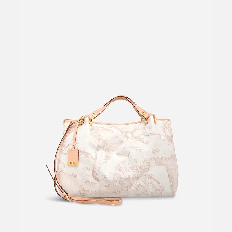 Geo White Borsa grande a mano Bianco