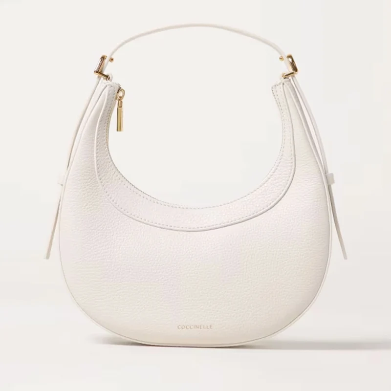 Borsa Donna a Mano con Tracolla COCCINELLE in Pelle Blanco Linea Whisper