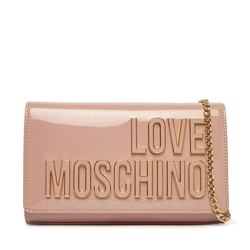 Clutch con Tracolla LOVE MOSCHINO in Vernice Rosa