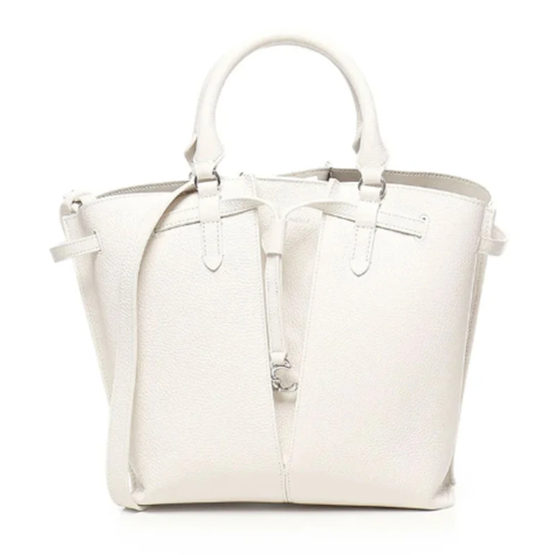 Borsa Donna a Mano a Secchiello COCCINELLE in Pelle Colore Blanco linea Flores Misura Piccola