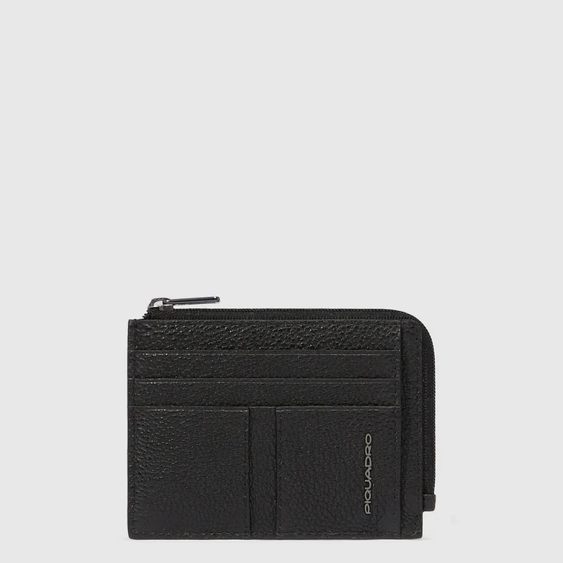 Portamonete con porta documenti e carte di credito Nero
