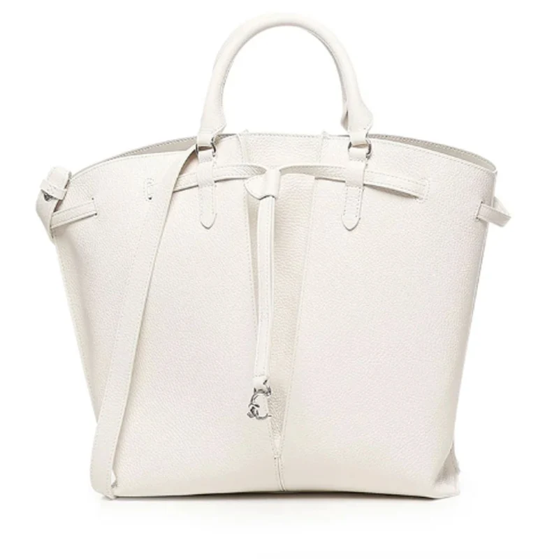Borsa Donna a Mano a Secchiello COCCINELLE in Pelle Colore Blanco linea Flores