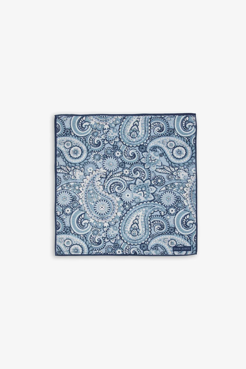 Pochette disegno cashmere azzurra