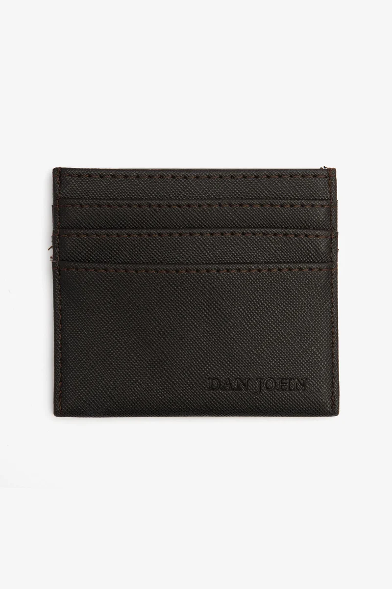 Portacarte in saffiano marrone