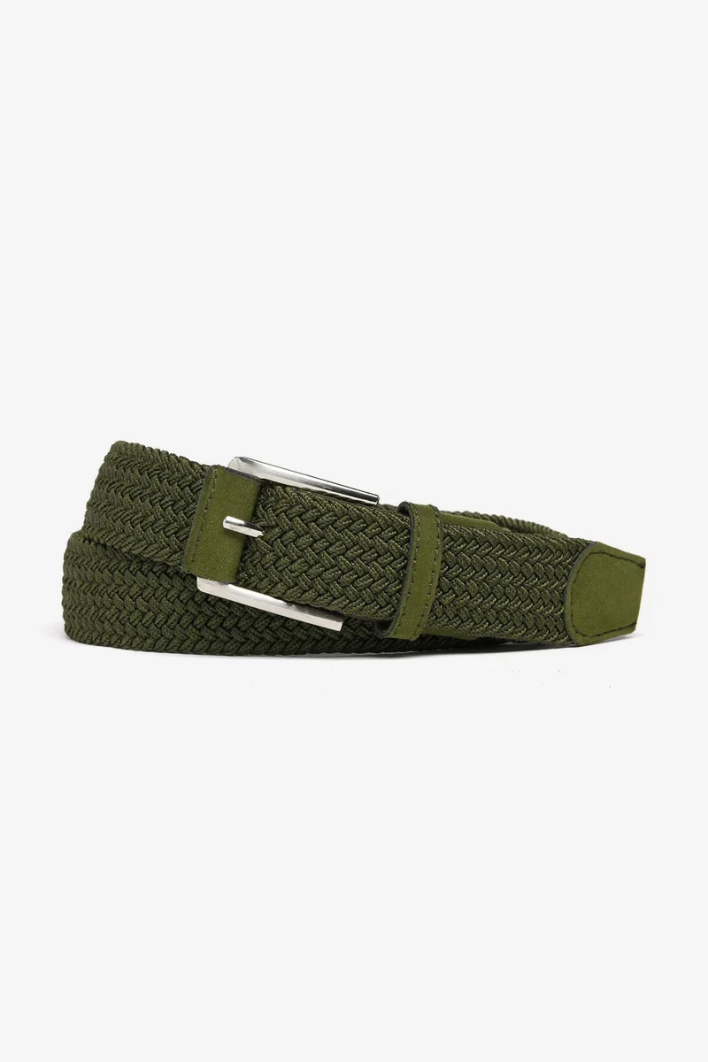 Cintura sportiva elastica intrecciata verde