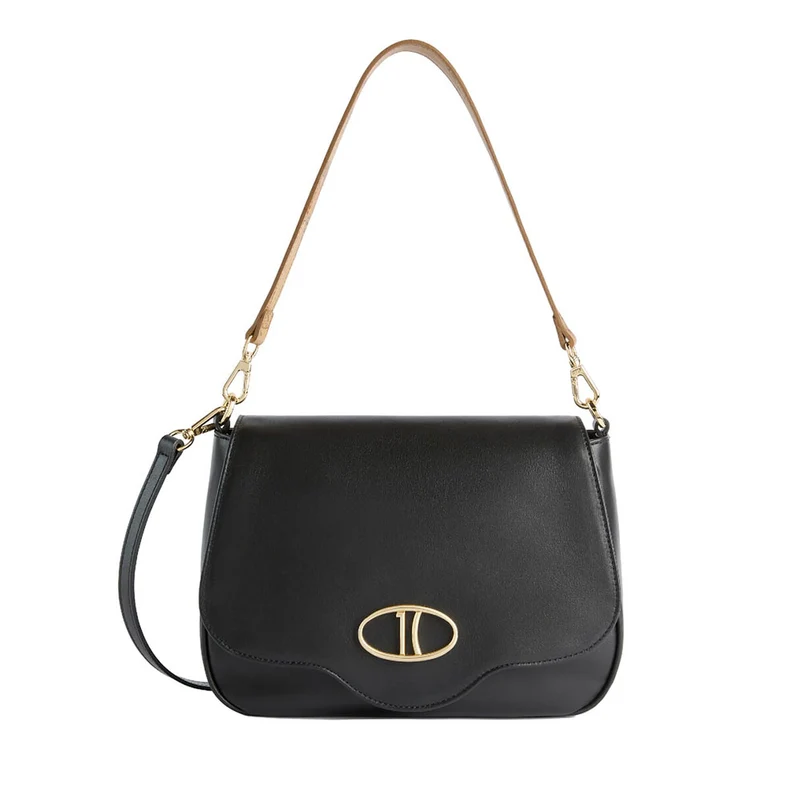 Borsa Donna a Tracolla Media 1A Classe Alviero Martini linea Brave Messenger in Pelle Nera LD55
