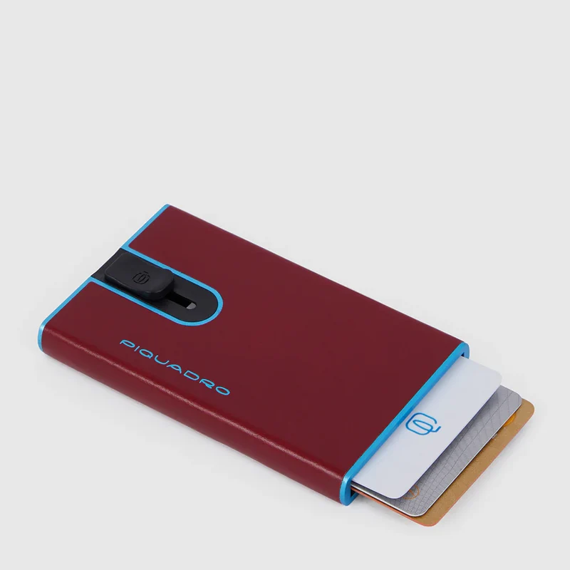 Porta carte di credito con sliding system Rosso