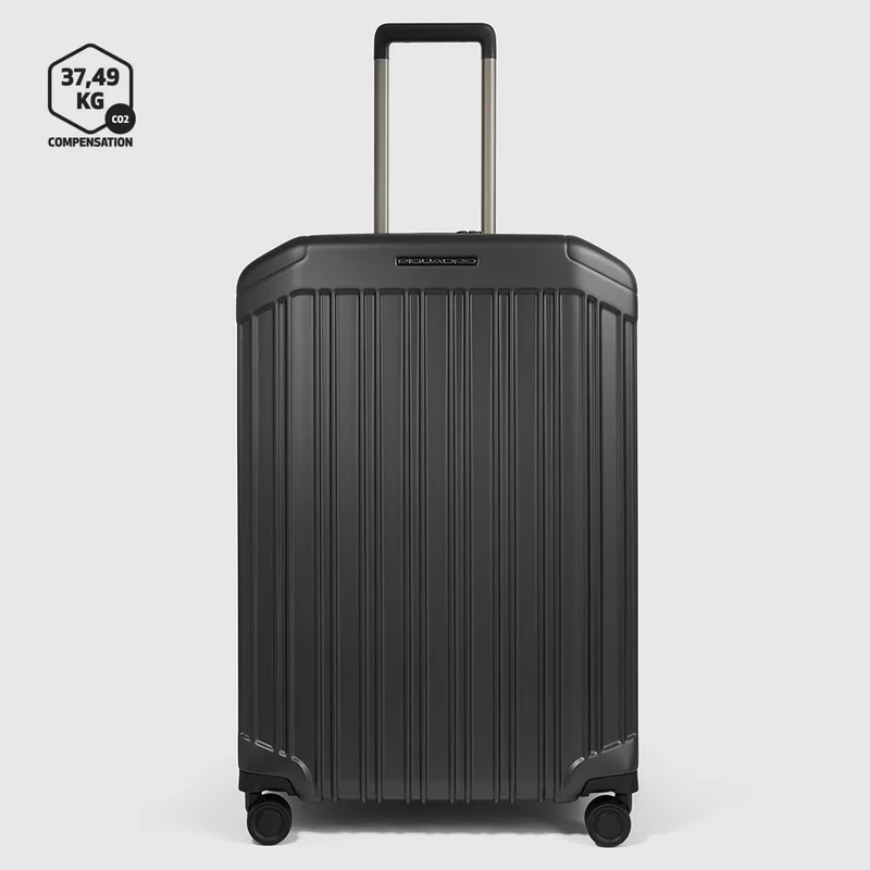 Trolley medio rigido a quattro ruote espandibile Nero Opaco