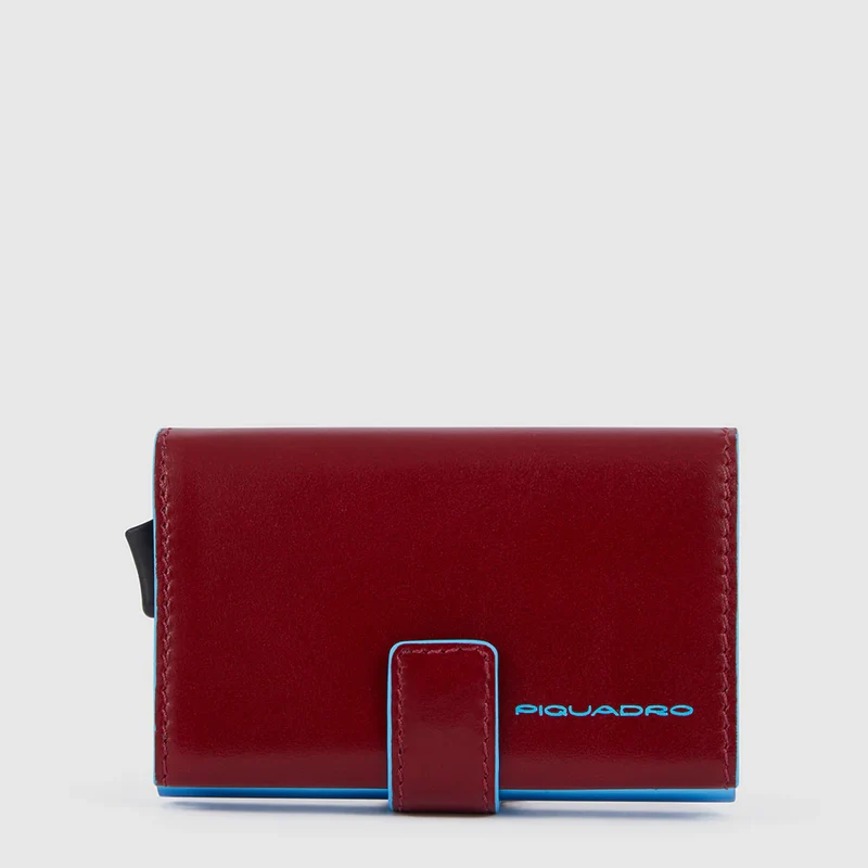 Portacarte di credito in metallo Rosso