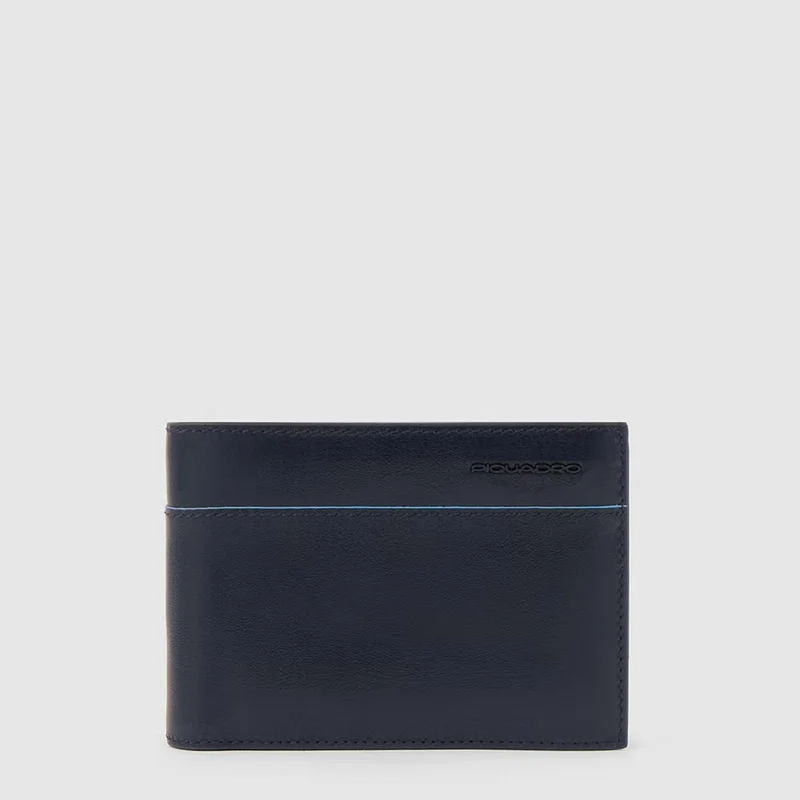 Portafoglio uomo in pelle con portamonete B2 Revamp Blu