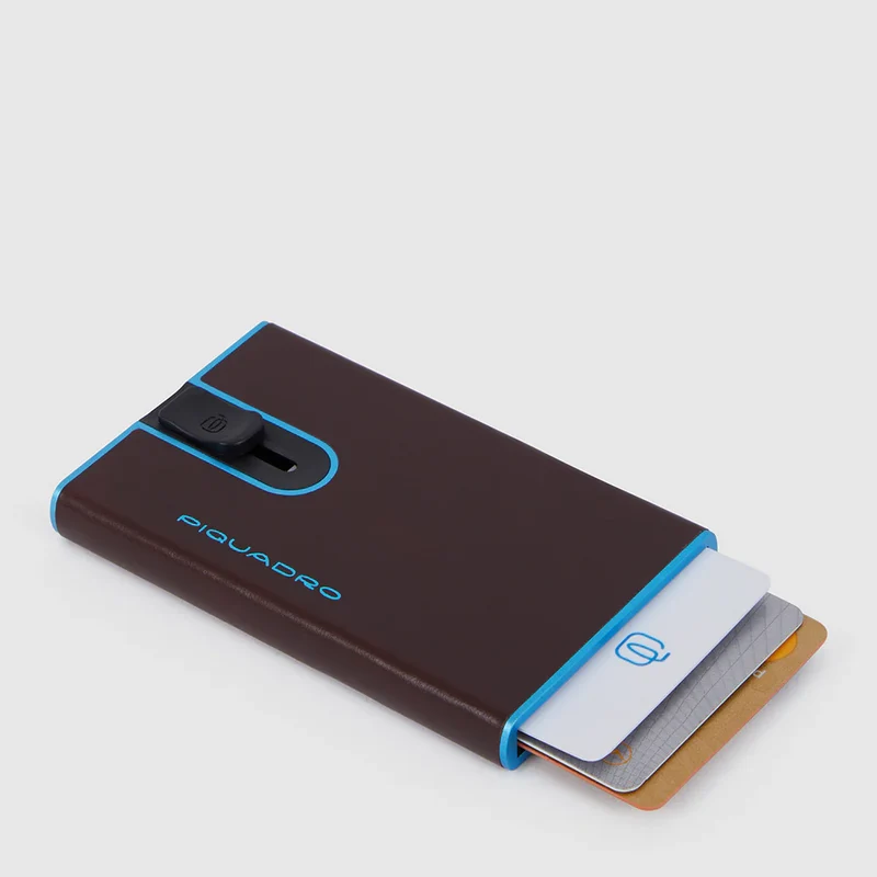 Porta carte di credito con sliding system Mogano