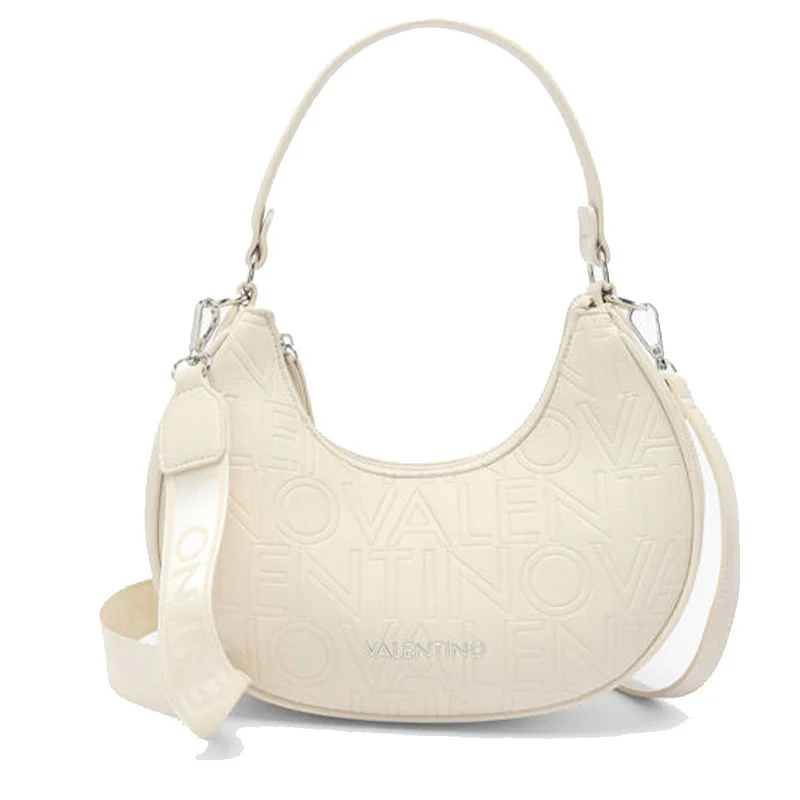 Borsa Donna Hobo a Spalla con Tracolla VALENTINO BAGS linea Shelby Colore Ecru