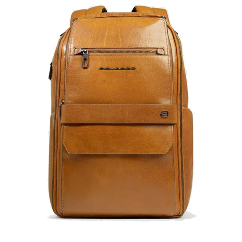 Zaino Uomo PIQUADRO in Pelle Beige Linea Solm con Porta Computer 14" - CA7021S141