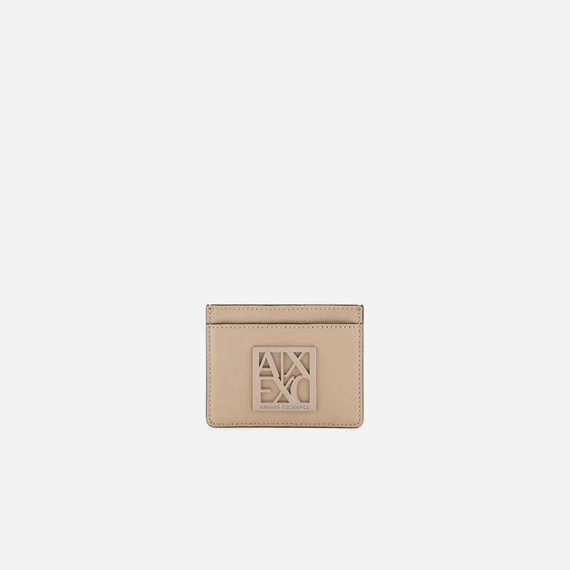 Portacarte in tessuto spalmato Beige