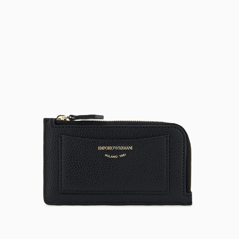 Portacarte zip around MyEA stampa cervo Nero