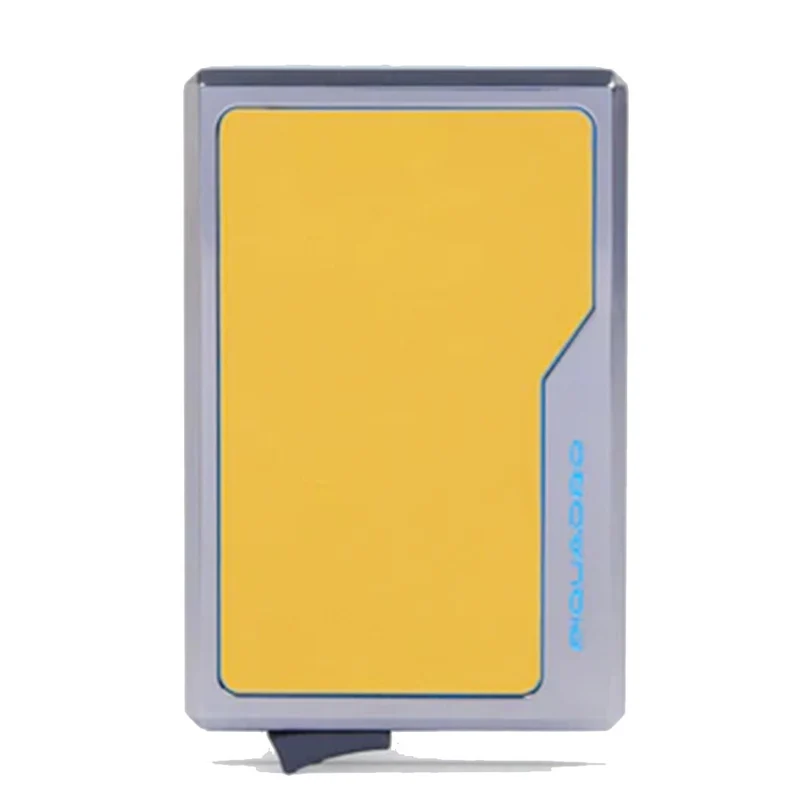 Portacarte PIQUADRO MagSafe in Alluminio e Pelle con RFID Colore Giallo - PP7072B2R