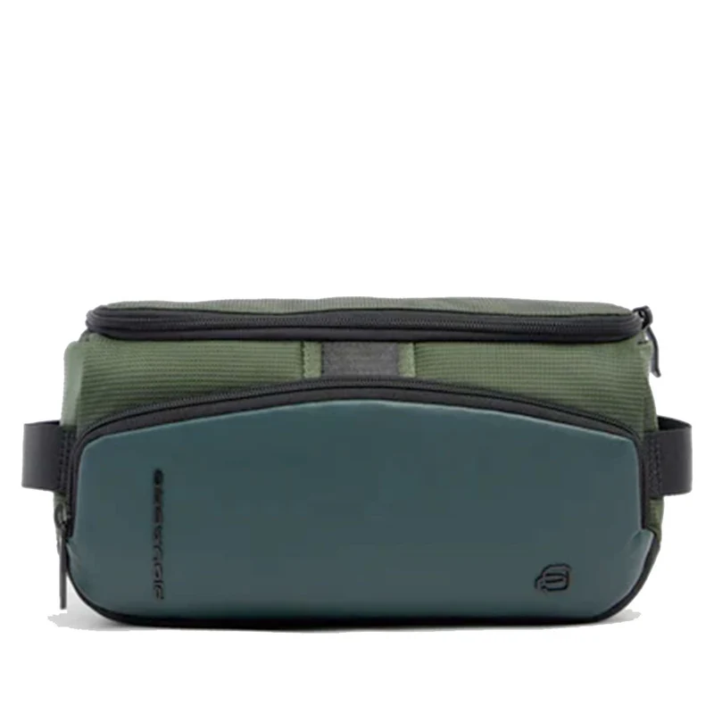 Beauty Case PIQUADRO Uomo in Tessuto e Pelle Colore Verde Linea Pq-Earth - BY6947S137