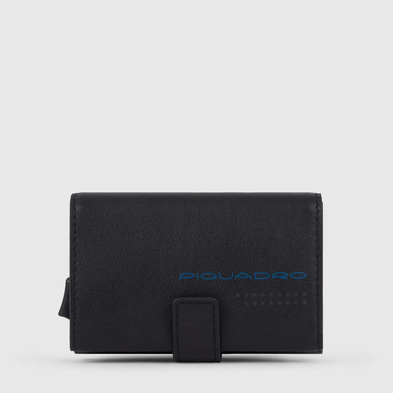 Porta carte di credito in metallo Nero Grigio