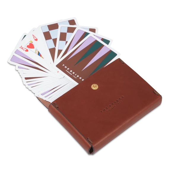 Porta Carte Da Gioco Doppio Con Carte Marrone Life Style