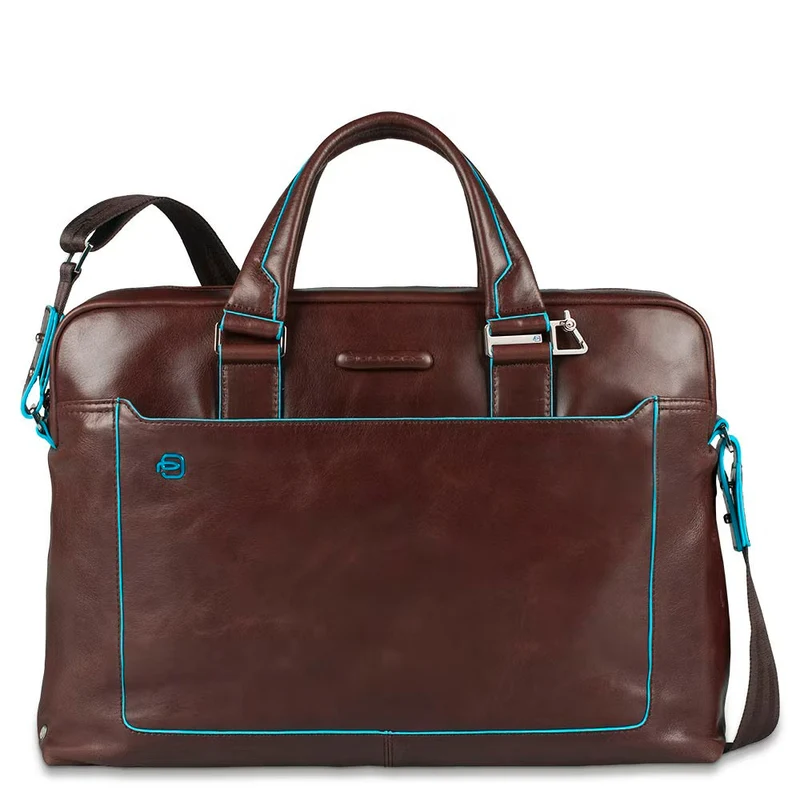 Cartella porta computer e porta iPad a due manici Blue Square Mogano