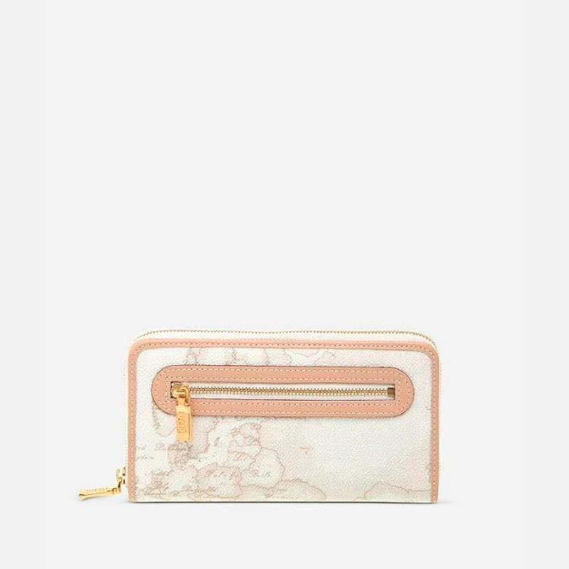 Geo White Portafogli grande con zip