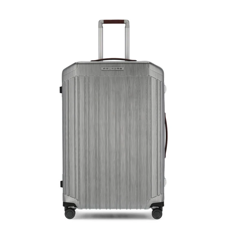 Trolley grande rigido a quattro ruote PQ-Light Nero-Cuoio
