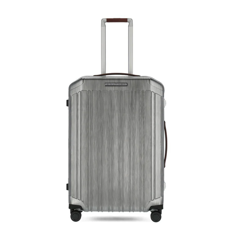 Trolley medio rigido a quattro ruote PQ-Light Nero-Cuoio