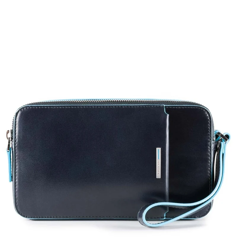 Pochette uomo con tasca frontale Stationery Blu