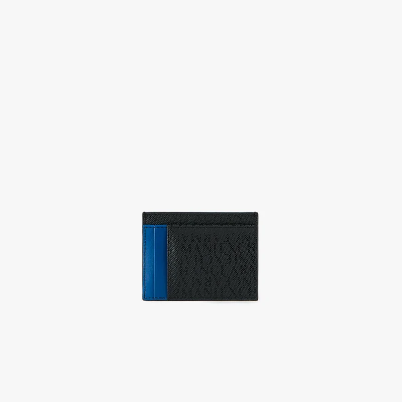 Porta-carte con lettering all-over Nero Bicolore