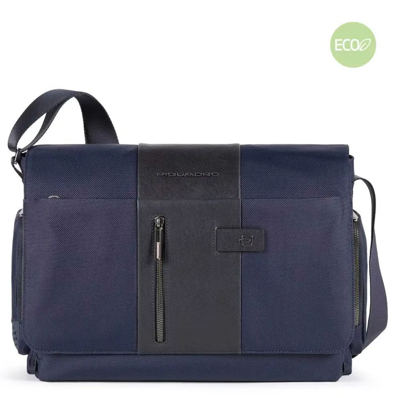 Messenger porta computer e porta iPad in tessuto Brief 2 Blu