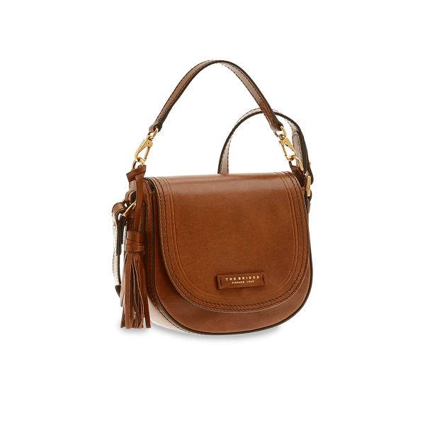 Borsa tracolla pelle con catena Marrone Pearl District