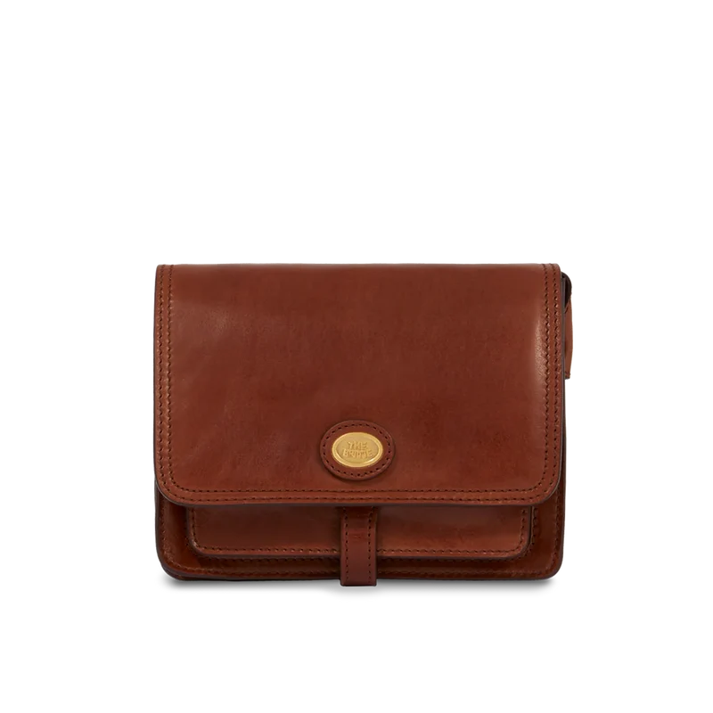 Borsa pelle tracolla a scomparti Marrone Story Donna